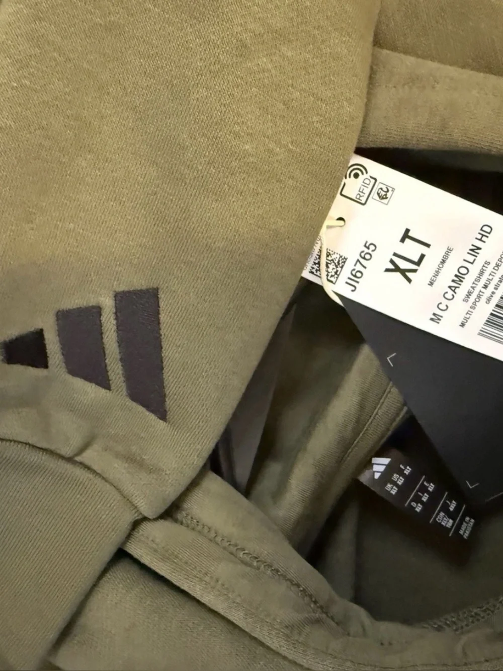 Adidas Seasonal CAMO Lettered Hoodie Green XLT